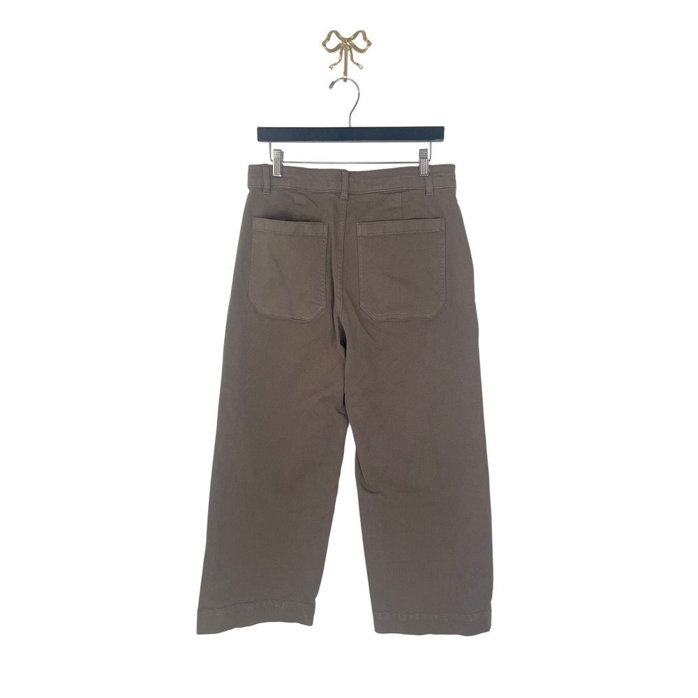 Everlane The Utility Wide Leg Pant Taupe Brown Organic Cotton Size 10R - Picture 3 of 6